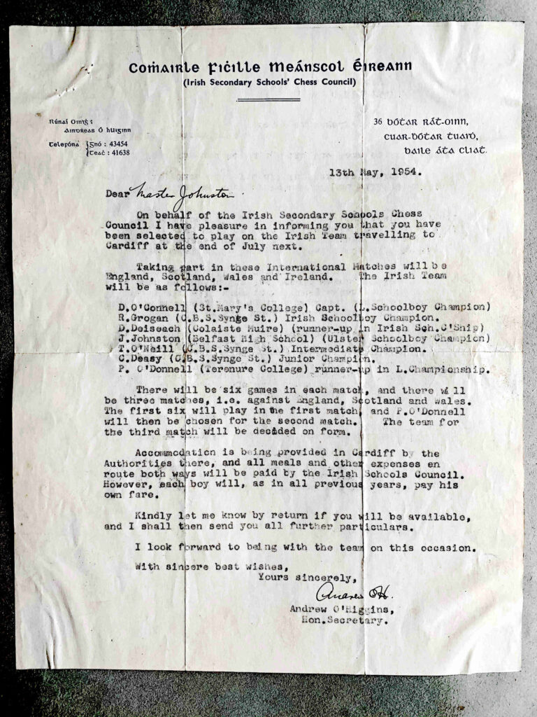 Glorney 1954 letter